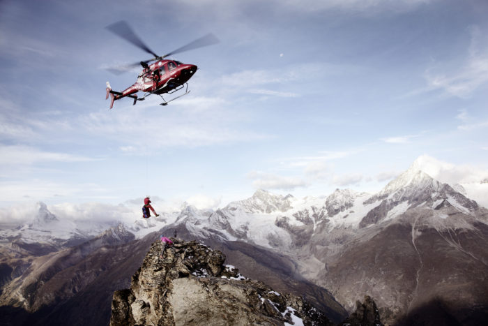Noe Flum Air Zermatt Bergrettung Seilwinde Hubschrauber Helikopter Bell 429