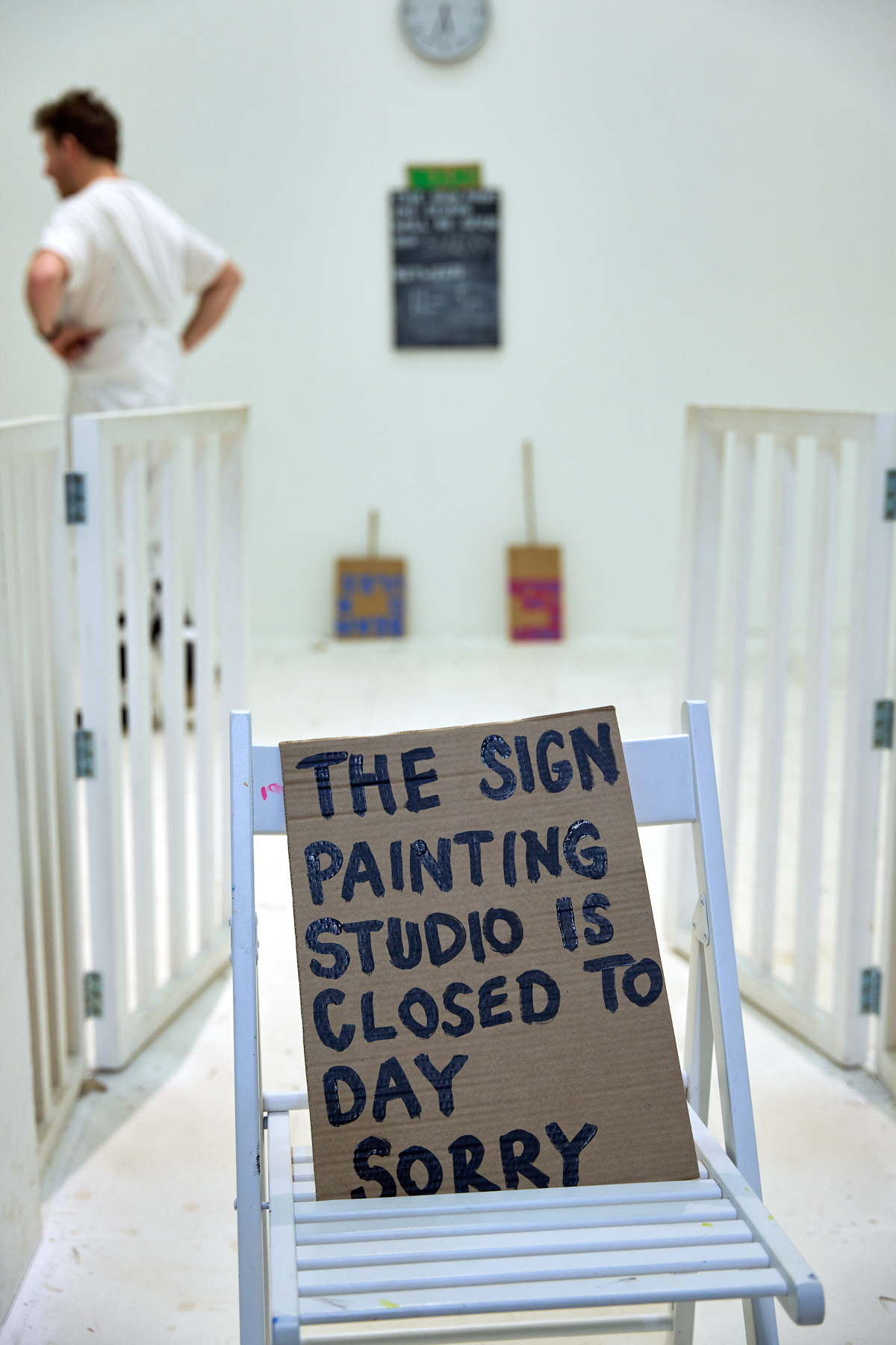 sign painting studio artist Peter Liversidge Beano rebellion colours Somerset House London children workshop closed today